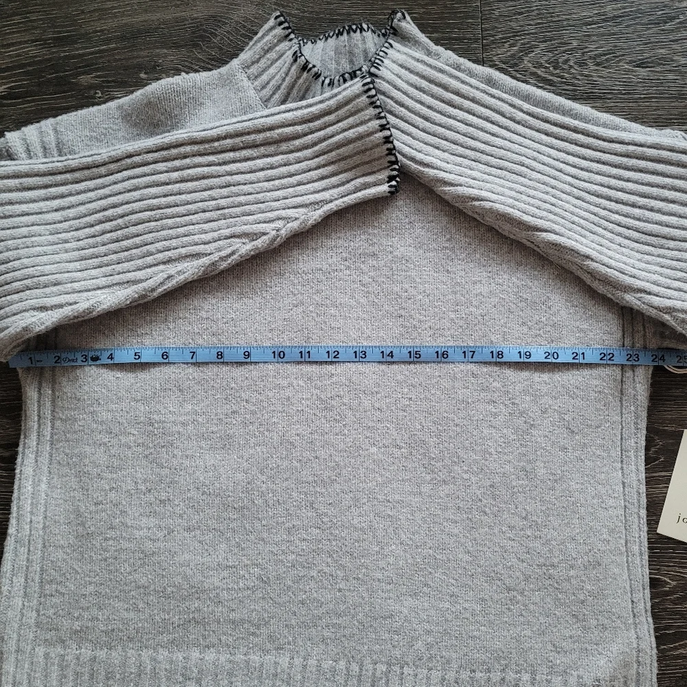 NWT Joie Supersoft Oversized Fit Sweater With A Blanket Stitch In Dove Grey Sz L - Picture 3 of 7